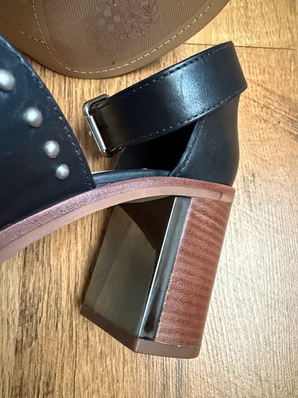 Vince Camuto Keresha Studded Open Toe Ankle Strap Leather Sandals - Picture 8 of 11